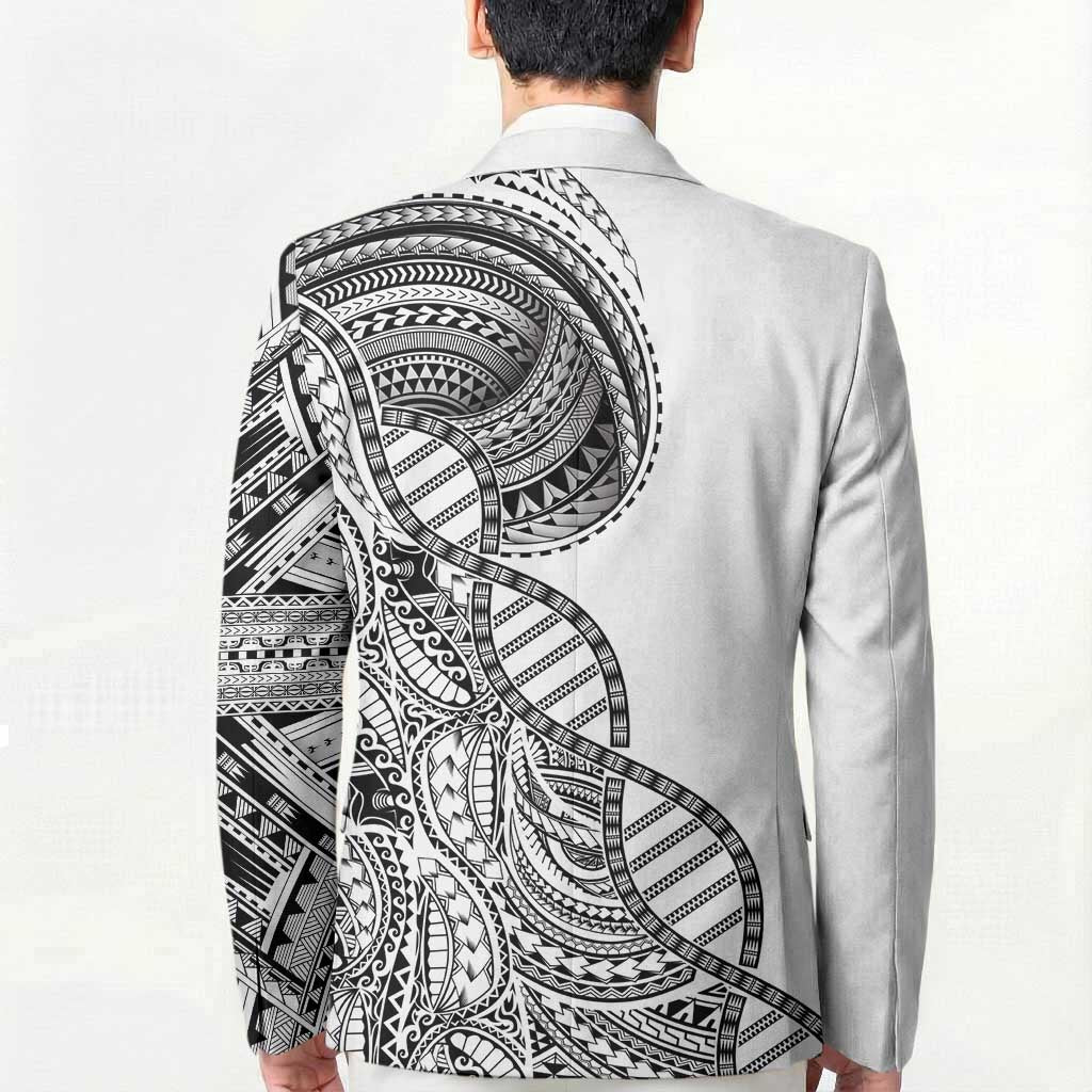 Samoan DNA Art Tattoo Blazer Polynesian Pattern White Color LT03 - Polynesian Pride