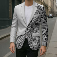 Samoan DNA Art Tattoo Blazer Polynesian Pattern White Color LT03 - Polynesian Pride