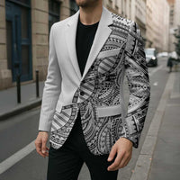 Samoan DNA Art Tattoo Blazer Polynesian Pattern White Color LT03 - Polynesian Pride