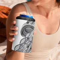 Samoan DNA Art Tattoo 4 in 1 Can Cooler Tumbler Polynesian Pattern White Color LT03 - Polynesian Pride