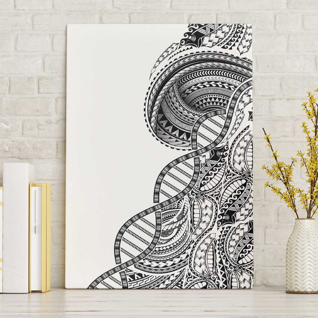 Samoan DNA Art Tattoo Canvas Wall Art Polynesian Pattern White Color LT03 Without Frame White - Polynesian Pride