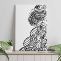 Samoan DNA Art Tattoo Canvas Wall Art Polynesian Pattern White Color LT03 - Polynesian Pride