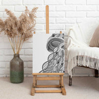 Samoan DNA Art Tattoo Canvas Wall Art Polynesian Pattern White Color LT03 - Polynesian Pride