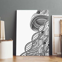 Samoan DNA Art Tattoo Canvas Wall Art Polynesian Pattern White Color LT03 - Polynesian Pride