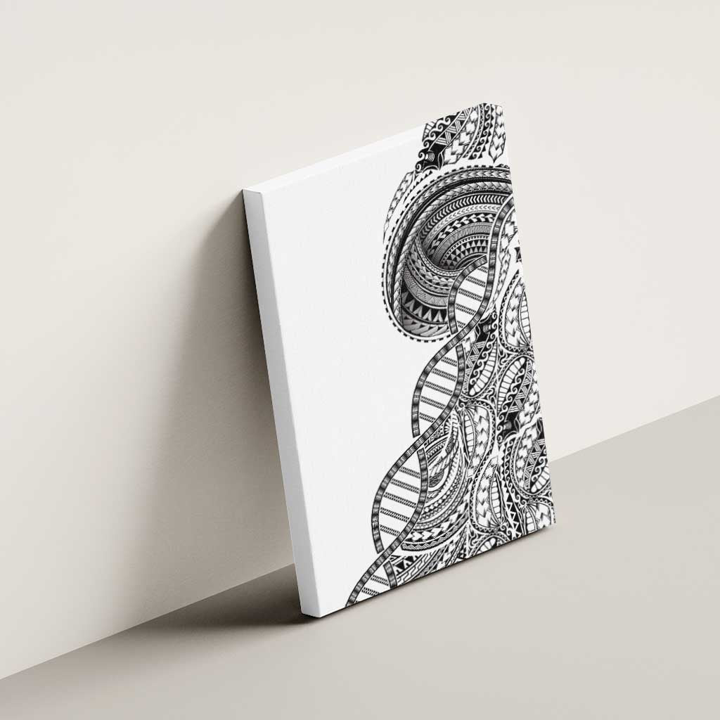 Samoan DNA Art Tattoo Canvas Wall Art Polynesian Pattern White Color LT03 - Polynesian Pride
