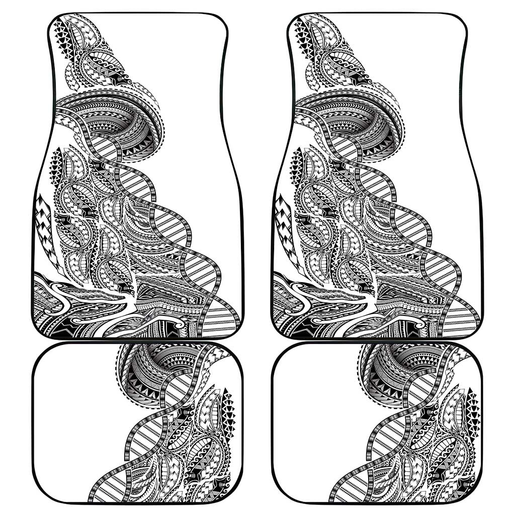 Samoan DNA Art Tattoo Car Mats Polynesian Pattern White Color LT03 - Polynesian Pride