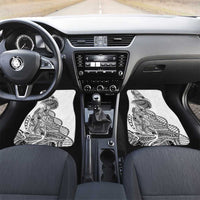 Samoan DNA Art Tattoo Car Mats Polynesian Pattern White Color LT03 Set 2pcs - Front White - Polynesian Pride