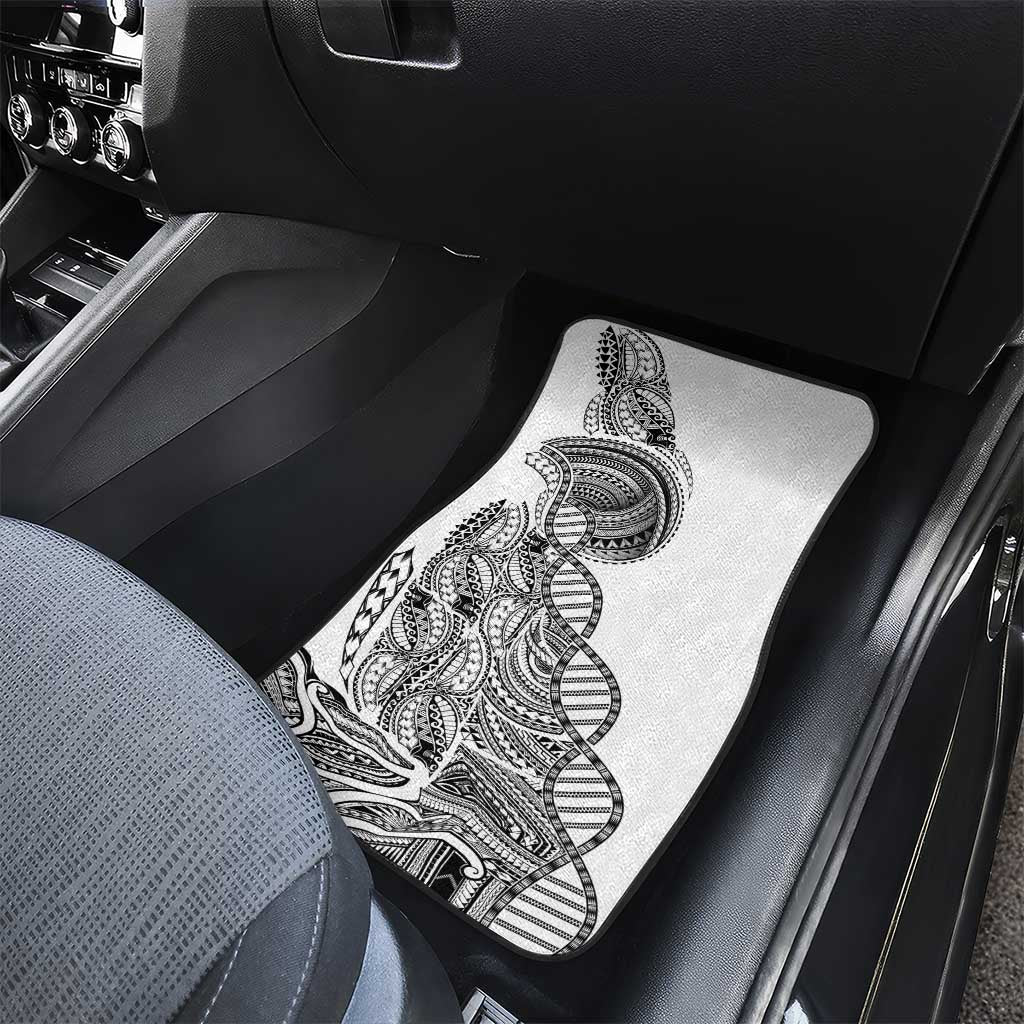 Samoan DNA Art Tattoo Car Mats Polynesian Pattern White Color LT03 - Polynesian Pride