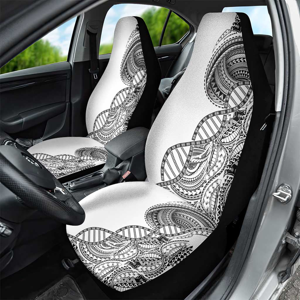 Samoan DNA Art Tattoo Car Seat Cover Polynesian Pattern White Color LT03 - Polynesian Pride