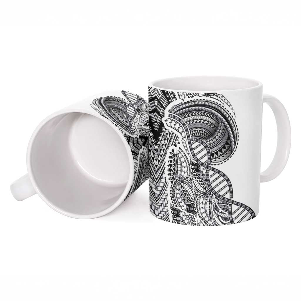 Samoan DNA Art Tattoo Ceramic Mug Polynesian Pattern White Color LT03 - Polynesian Pride