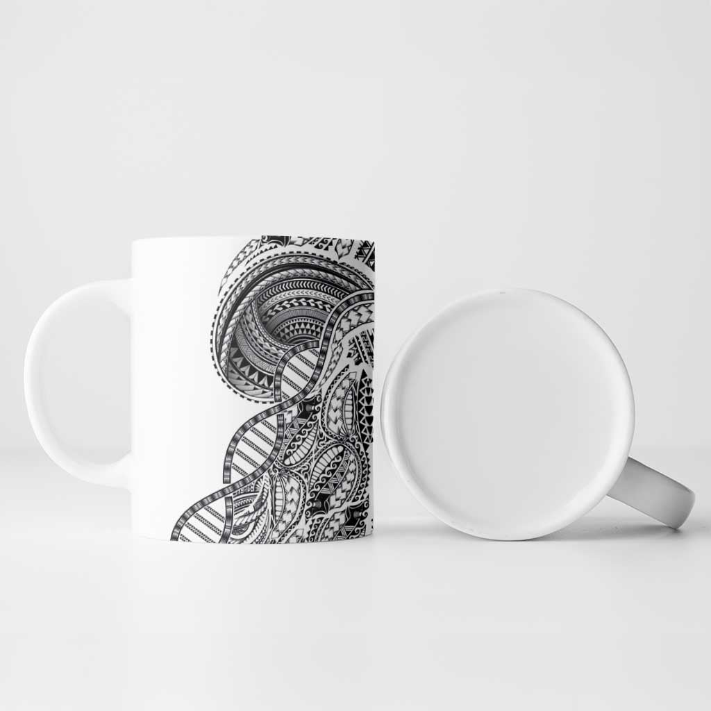 Samoan DNA Art Tattoo Ceramic Mug Polynesian Pattern White Color LT03 - Polynesian Pride
