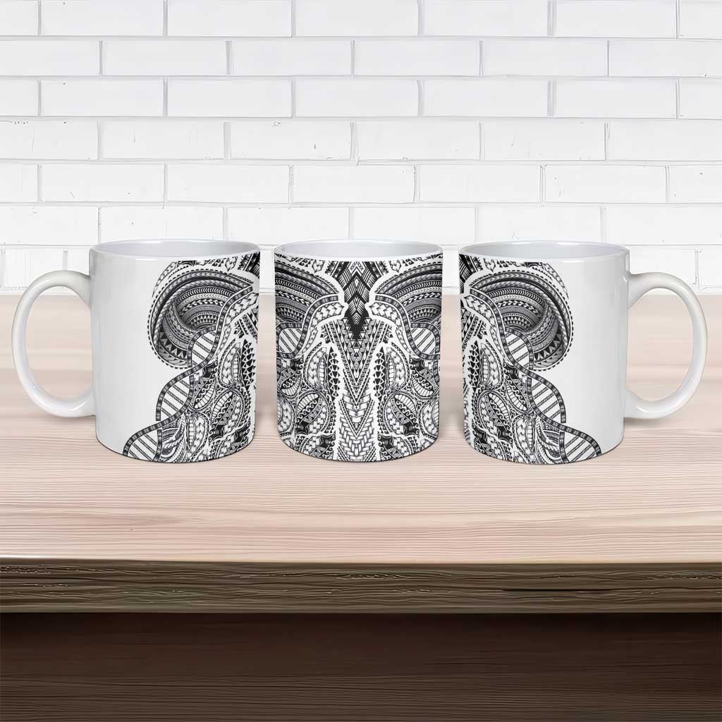 Samoan DNA Art Tattoo Ceramic Mug Polynesian Pattern White Color LT03 - Polynesian Pride