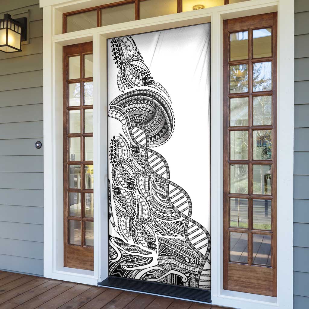 Samoan DNA Art Tattoo Door Cover Polynesian Pattern White Color LT03 - Polynesian Pride