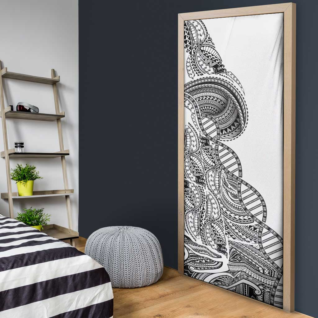 Samoan DNA Art Tattoo Door Cover Polynesian Pattern White Color LT03 - Polynesian Pride