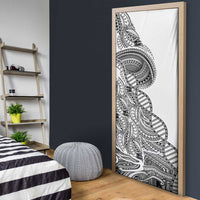 Samoan DNA Art Tattoo Door Cover Polynesian Pattern White Color LT03 - Polynesian Pride