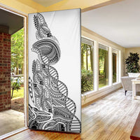 Samoan DNA Art Tattoo Door Cover Polynesian Pattern White Color LT03 - Polynesian Pride