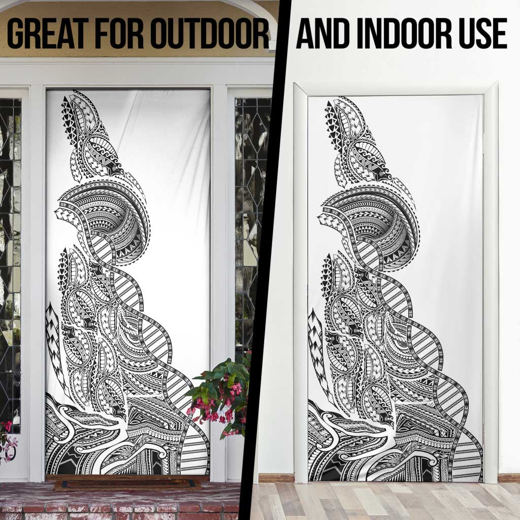Samoan DNA Art Tattoo Door Cover Polynesian Pattern White Color LT03 - Polynesian Pride