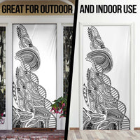 Samoan DNA Art Tattoo Door Cover Polynesian Pattern White Color LT03 - Polynesian Pride