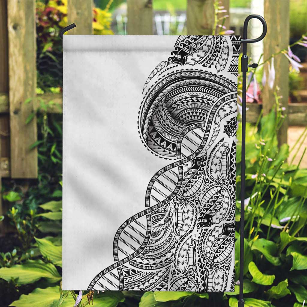 Samoan DNA Art Tattoo Garden Flag Polynesian Pattern White Color LT03 Garden Flag White - Polynesian Pride