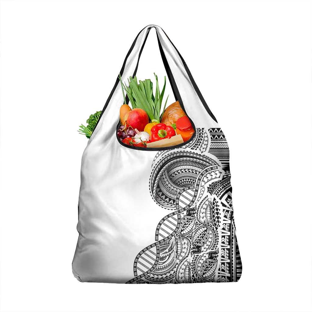 Samoan DNA Art Tattoo Grocery Bag Polynesian Pattern White Color LT03 1-pack One Size White - Polynesian Pride