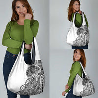 Samoan DNA Art Tattoo Grocery Bag Polynesian Pattern White Color LT03 - Polynesian Pride