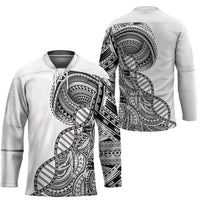 Samoan DNA Art Tattoo Hockey Jersey Polynesian Pattern White Color LT03 - Polynesian Pride