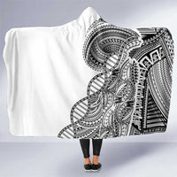 Samoan DNA Art Tattoo Hooded Blanket Polynesian Pattern White Color LT03 One Size White - Polynesian Pride