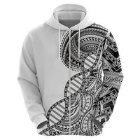 Samoan DNA Art Tattoo Hoodie Polynesian Pattern White Color LT03 - Polynesian Pride