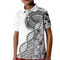 Samoan DNA Art Tattoo Kid Polo Shirt Polynesian Pattern White Color LT03 Kid White - Polynesian Pride
