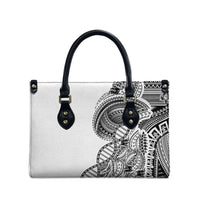 Samoan DNA Art Tattoo Leather Bag Polynesian Pattern White Color LT03 - Polynesian Pride