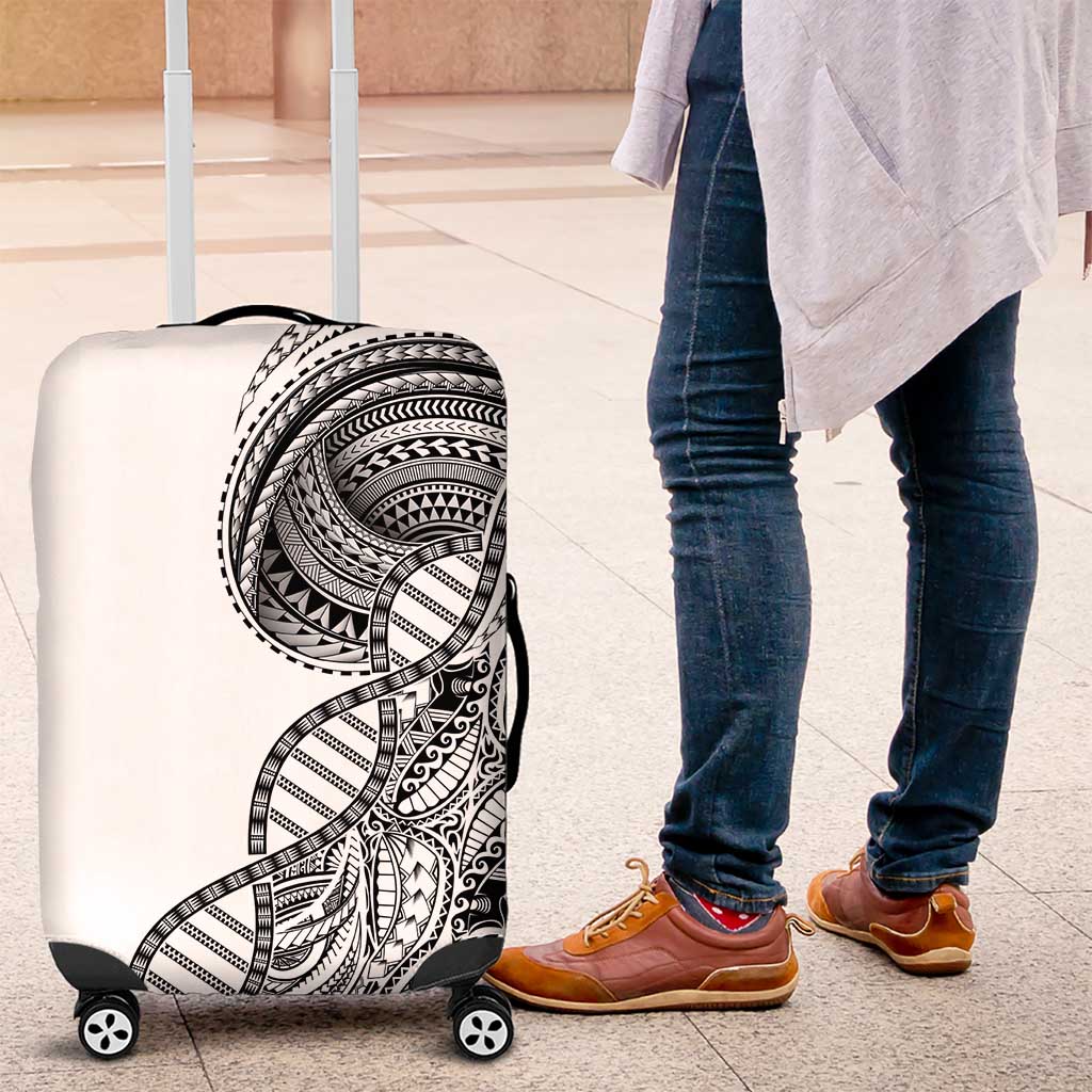Samoan DNA Art Tattoo Luggage Cover Polynesian Pattern White Color LT03 White - Polynesian Pride