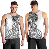 Samoan DNA Art Tattoo Men Tank Top Polynesian Pattern White Color LT03 - Polynesian Pride
