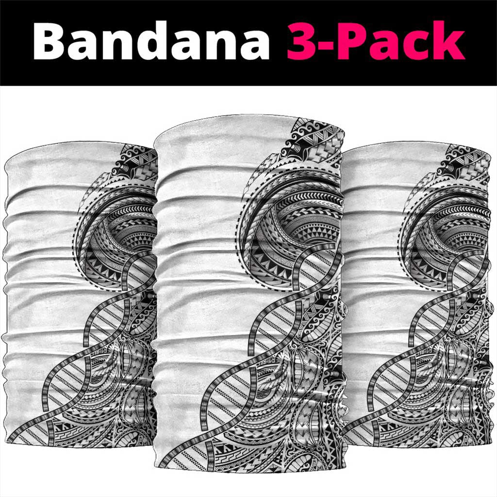 Samoan DNA Art Tattoo Neck Gaiter Polynesian Pattern White Color LT03 package One Size: 25*50cm White - Polynesian Pride