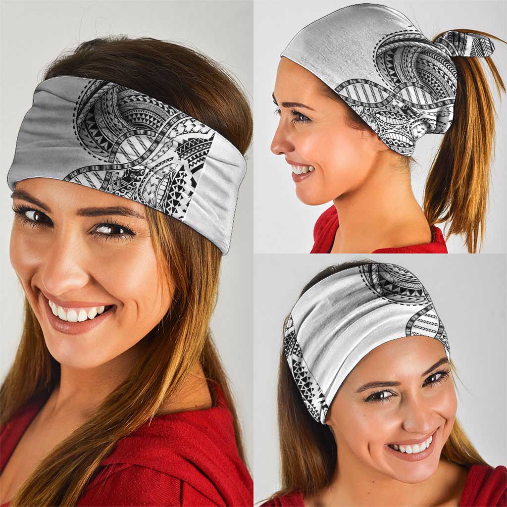 Samoan DNA Art Tattoo Neck Gaiter Polynesian Pattern White Color LT03 - Polynesian Pride