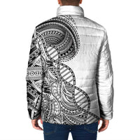 Samoan DNA Art Tattoo Padded Jacket Polynesian Pattern White Color LT03 - Polynesian Pride