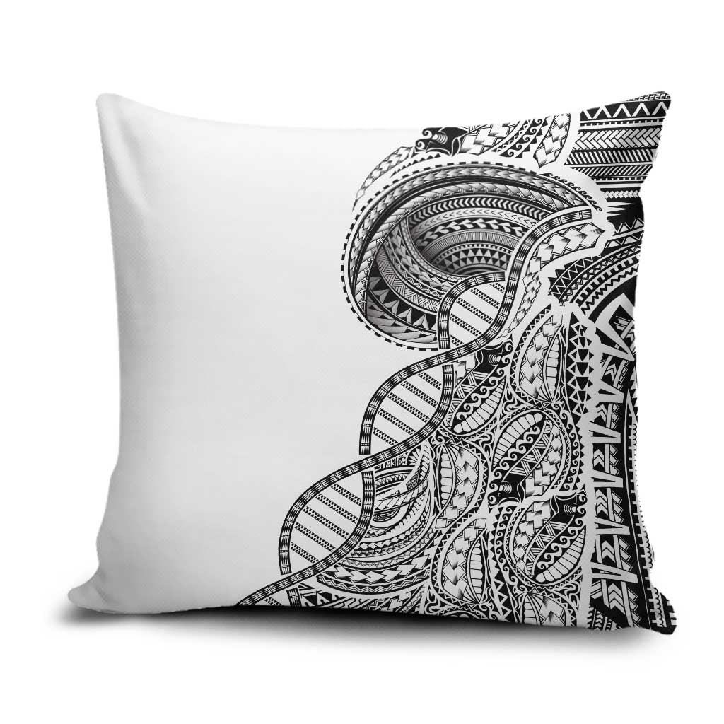 Samoan DNA Art Tattoo Pillow Cover Polynesian Pattern White Color LT03 White - Polynesian Pride