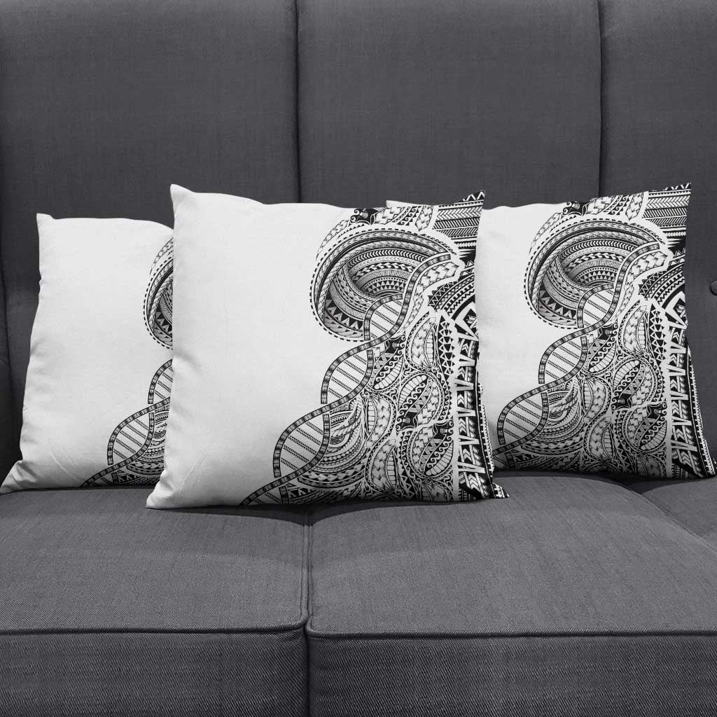 Samoan DNA Art Tattoo Pillow Cover Polynesian Pattern White Color LT03 - Polynesian Pride