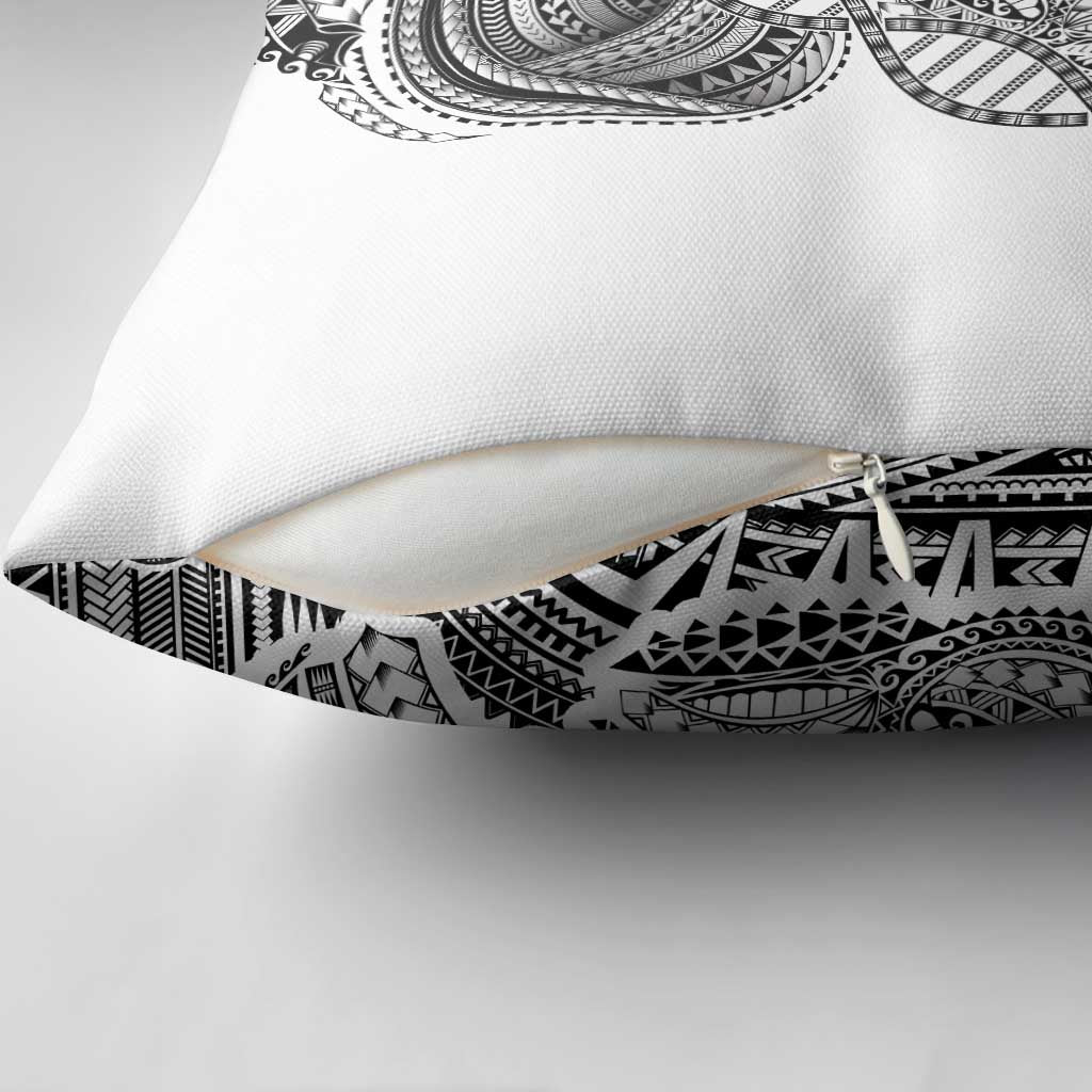 Samoan DNA Art Tattoo Pillow Cover Polynesian Pattern White Color LT03 - Polynesian Pride
