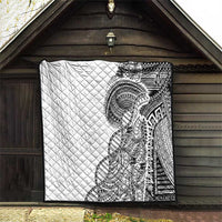 Samoan DNA Art Tattoo Quilt Polynesian Pattern White Color LT03 - Polynesian Pride