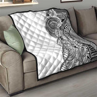Samoan DNA Art Tattoo Quilt Polynesian Pattern White Color LT03 - Polynesian Pride