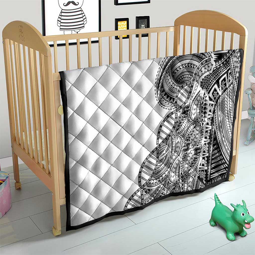 Samoan DNA Art Tattoo Quilt Polynesian Pattern White Color LT03 - Polynesian Pride