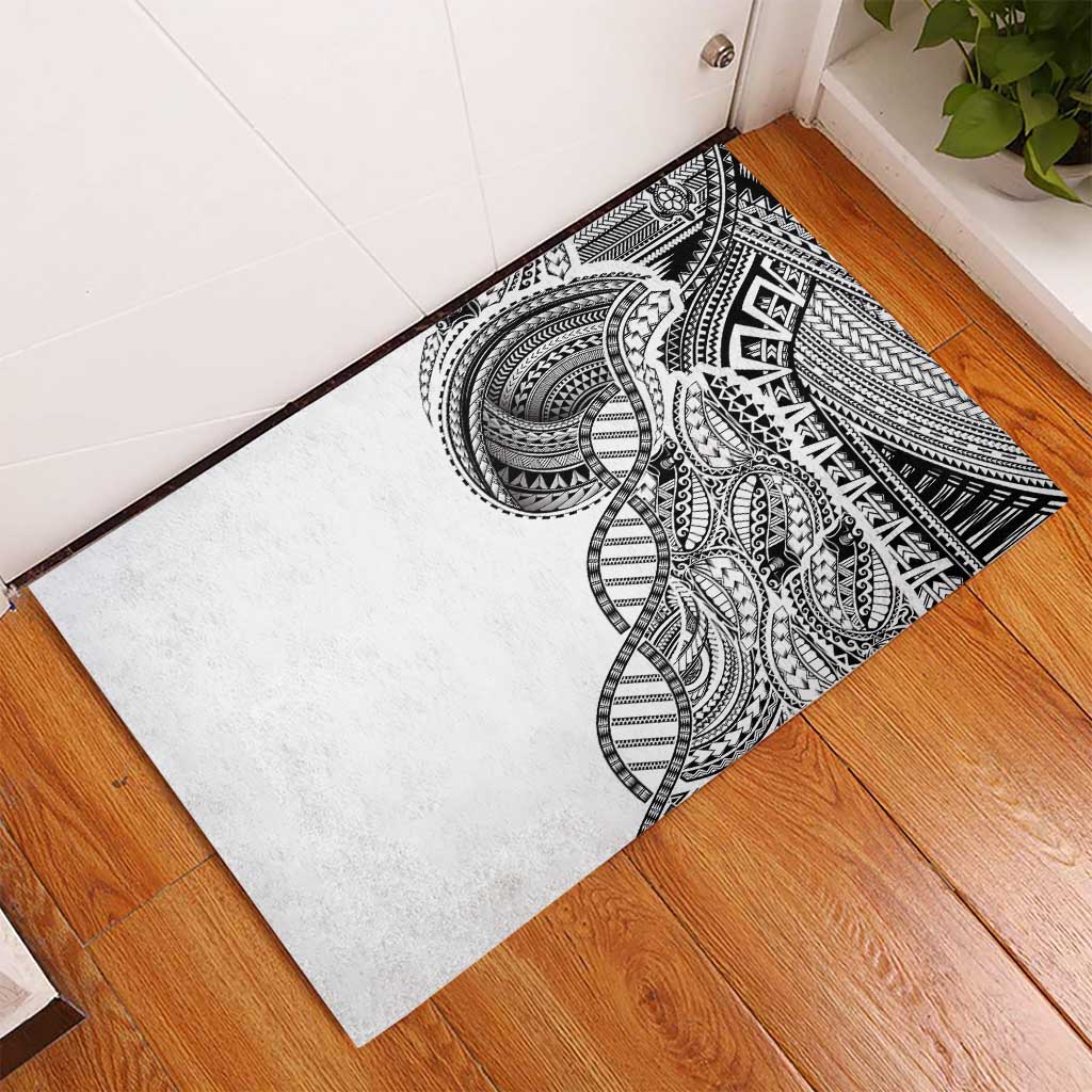 Samoan DNA Art Tattoo Rubber Doormat Polynesian Pattern White Color LT03 - Polynesian Pride