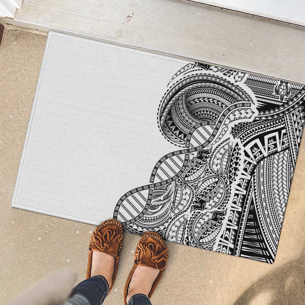 Samoan DNA Art Tattoo Rubber Doormat Polynesian Pattern White Color LT03 - Polynesian Pride