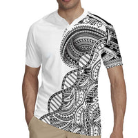 Samoan DNA Art Tattoo Rugby Jersey Polynesian Pattern White Color LT03 - Polynesian Pride