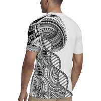 Samoan DNA Art Tattoo Rugby Jersey Polynesian Pattern White Color LT03 - Polynesian Pride