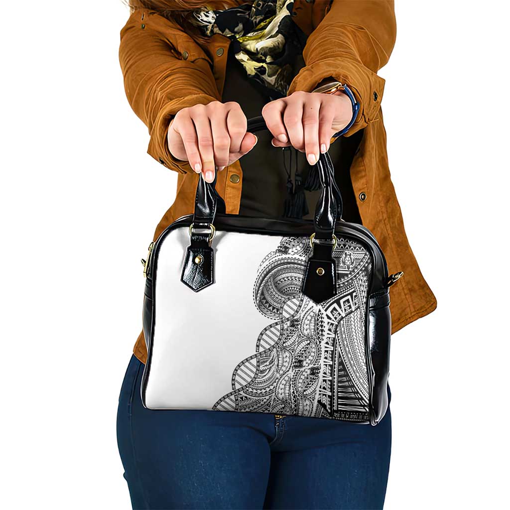 Samoan DNA Art Tattoo Shoulder Handbag Polynesian Pattern White Color LT03 One Size White - Polynesian Pride