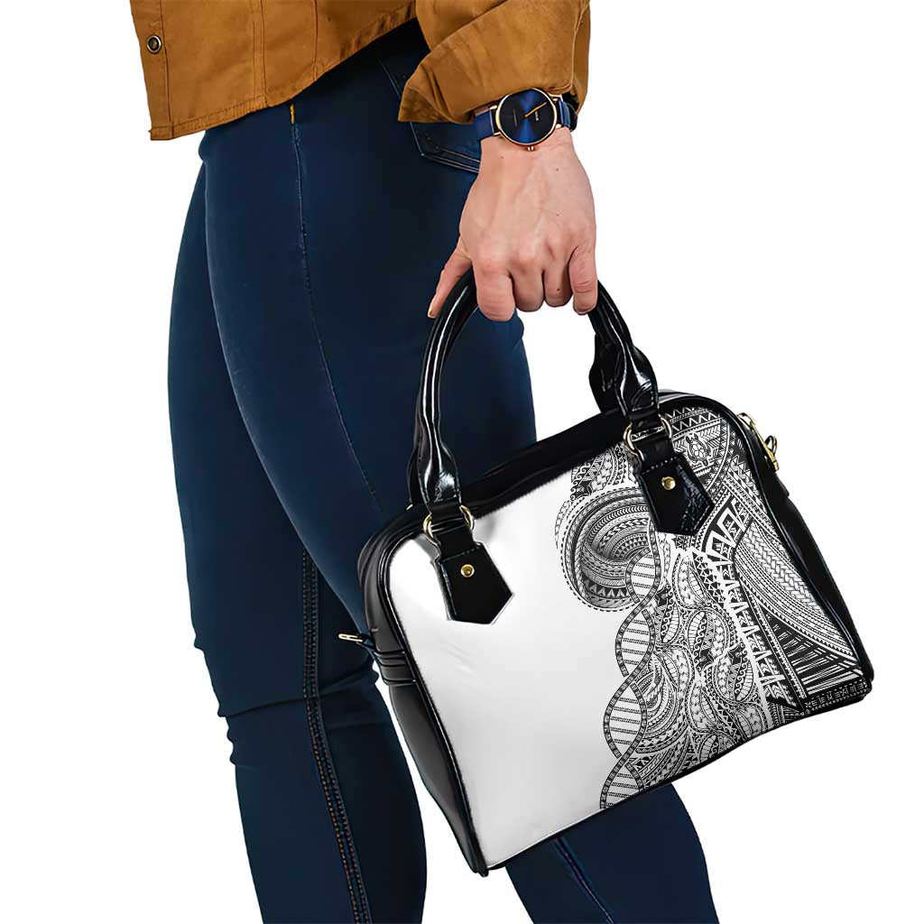 Samoan DNA Art Tattoo Shoulder Handbag Polynesian Pattern White Color LT03 - Polynesian Pride