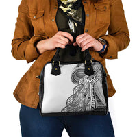 Samoan DNA Art Tattoo Shoulder Handbag Polynesian Pattern White Color LT03 - Polynesian Pride