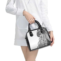 Samoan DNA Art Tattoo Shoulder Handbag Polynesian Pattern White Color LT03 - Polynesian Pride