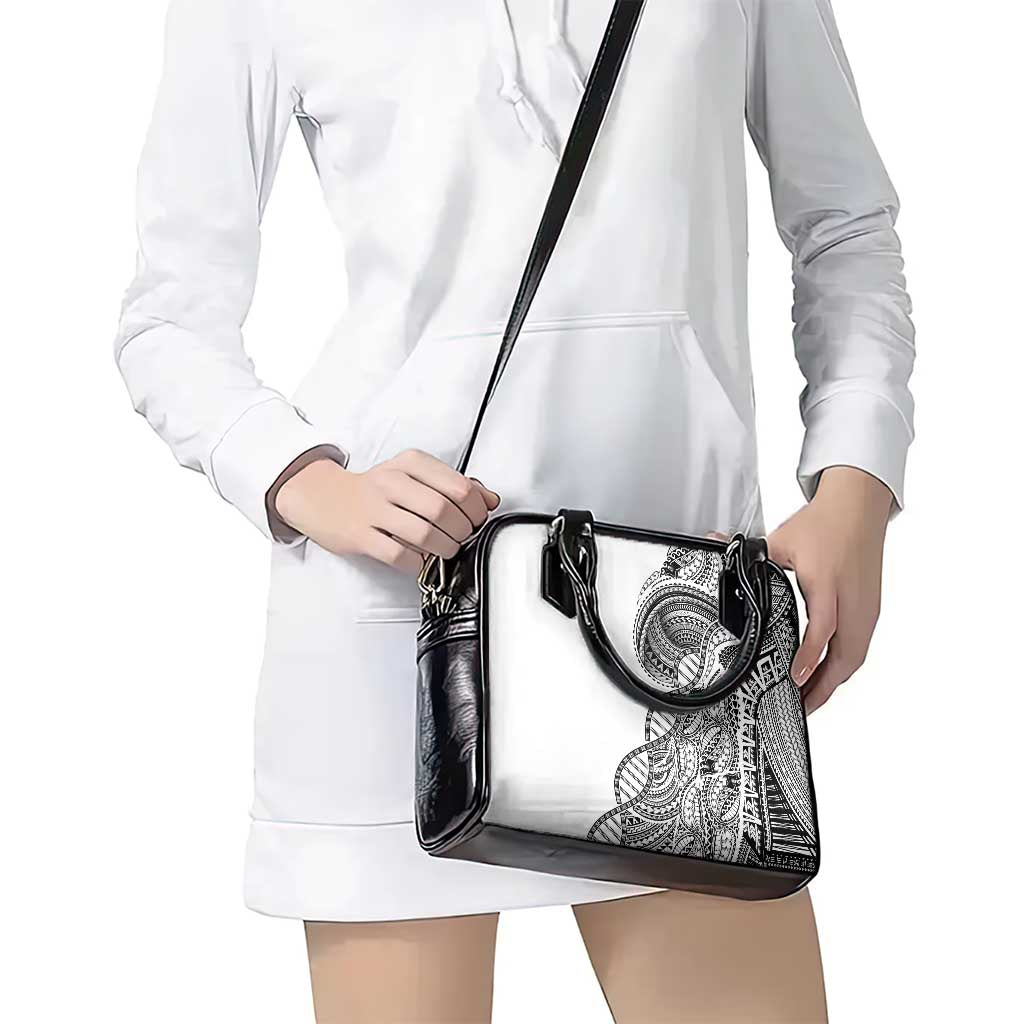 Samoan DNA Art Tattoo Shoulder Handbag Polynesian Pattern White Color LT03 - Polynesian Pride